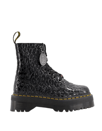 Dr Martens x X-Girl chunky flatform boots with logo laces in black | ASOS