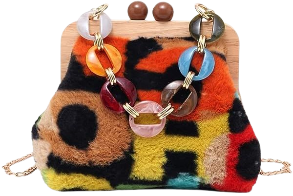 GESALOP Ladies Shoulder Bag Fashion Chain Tote Wooden Clip Cross-body Bag Color Corduroy Wallet,y2k Totebag (Colored): Handbags: Amazon.com