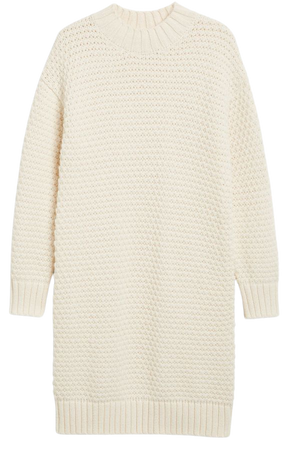 Off-white oversized knitted midi dress - Off-white - Monki WW