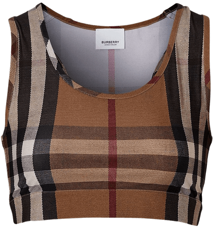 Shop Burberry Vintage Check crop top with Express Delivery - FARFETCH