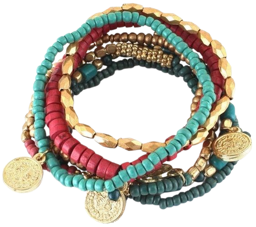 Bead and Coin Charm Bracelets