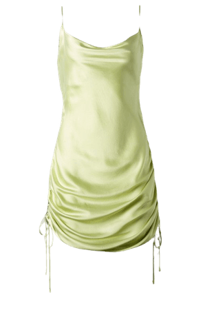 Pistachio Green Silk Slip Dress