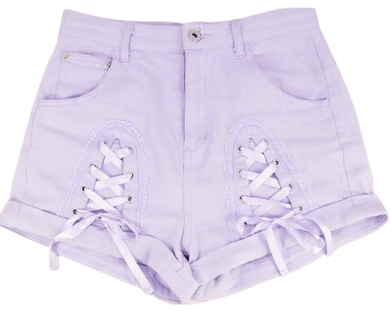 Lavender Ribbon Shorts 1