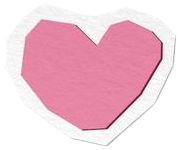 Pink paper cut out heart