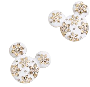 Mickey Mouse Disney Snowflake Earrings - Mickey Mouse Snowflake Earrin – Disney holiday earrings – BaubleBar