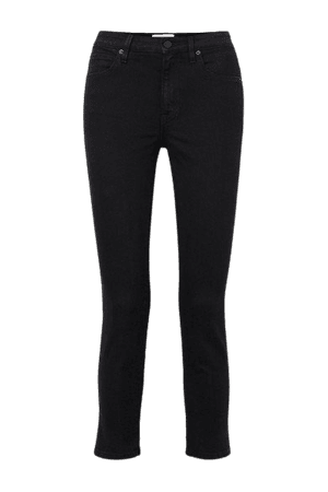 Lou Lou Cropped Mid-rise Slim-leg Jeans - Black
