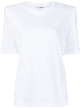 The Attico shoulder-padded T-shirt white 211WCT04C023 - Farfetch