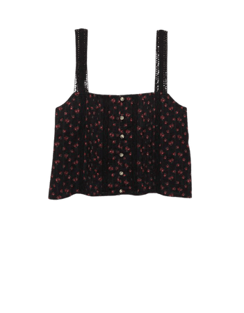 AE Cropped Button-Up Tank Top