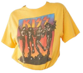 Yellow KISS Shirt Top Band