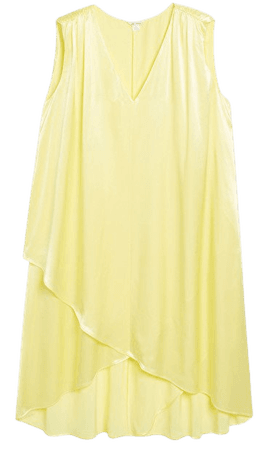 Yellow sleeveless satin dress - Pale yellow - Monki WW