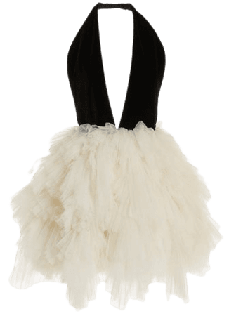 Velvet & Tulle Mini Dress By Oscar De La Renta | Moda Operandi