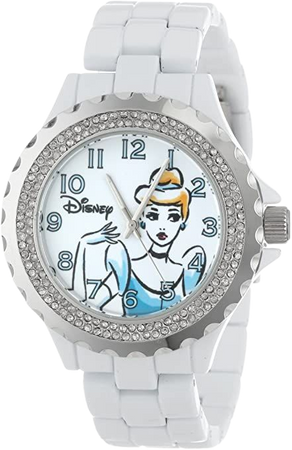 Amazon.com: Disney Women's W001002 Cinderella White Enamel Watch : Clothing, Shoes & Jewelry