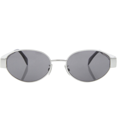 CELINE EYEWEAR Triomphe oval metal sunglasses