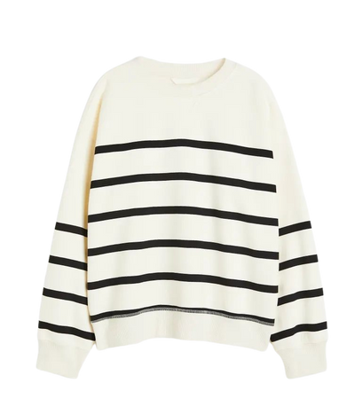 Sweatshirt - White/Striped - Ladies | H&M MY