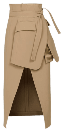 Belted Crepe Midi Skirt By A.w.a.k.e. Mode | Moda Operandi