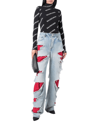 Shop Balenciaga ripped straight-leg jeans with Express Delivery - FARFETCH