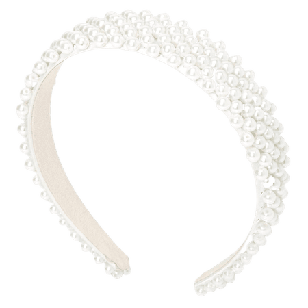 Pearl Statement Headband - White | Claire's US