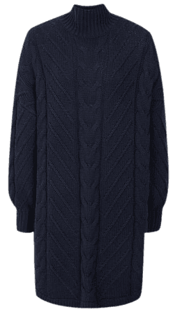 Laura Navy Cable Knit Tunic – REISS