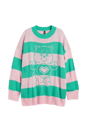 Jacquard-knit Sweater - Green/Care Bears - Ladies | H&M CA