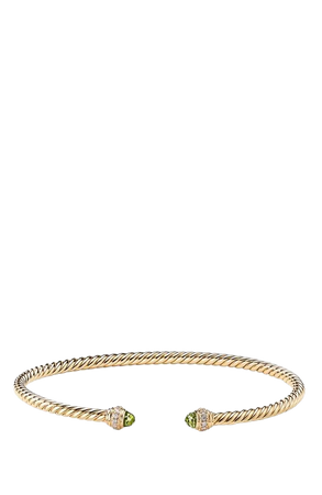 David Yurman Cable Spira Bracelet in 18K Gold with Diamonds, 3mm | Nordstrom