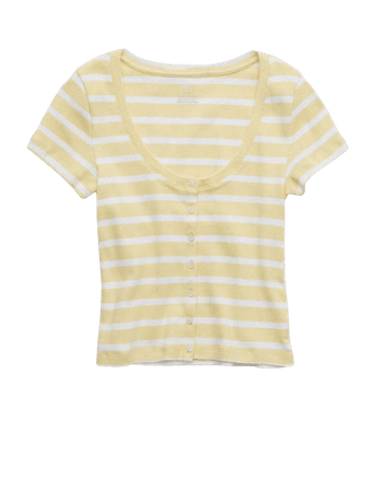 Aerie Ribbed Button Up Baby T-Shirt