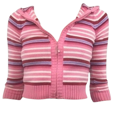Pink purple stripe jumper y2k - Clipped by @White_Oleander