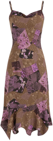 Cowl Neck Aztec Ruffle Hem Maxi Dress - Cider