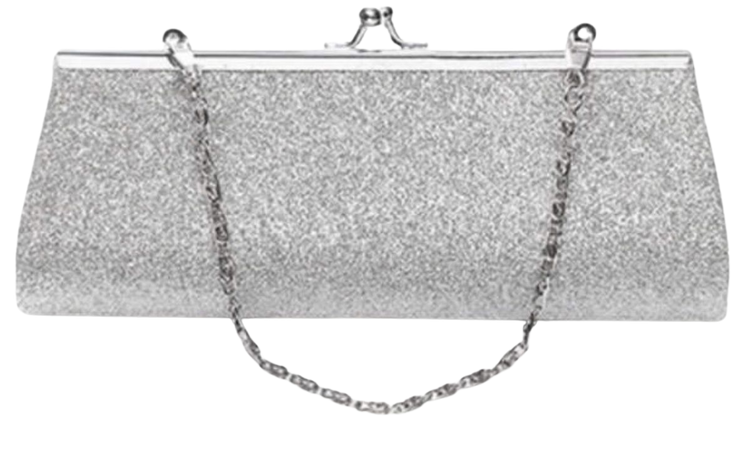 silver glitter purse 👛