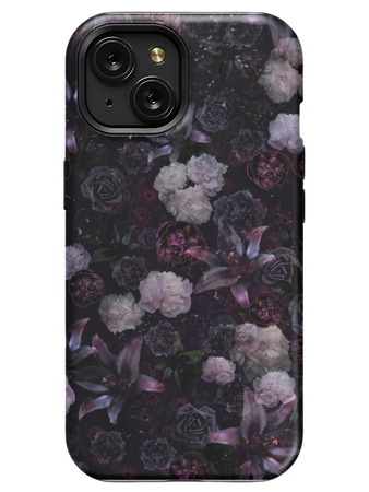 dark floral phone case