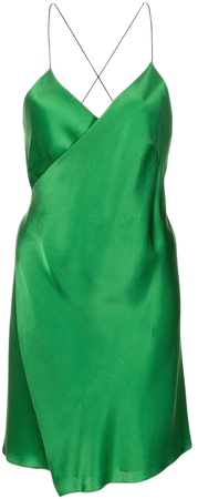 Michelle Mason Satin Wrap Mini Dress - Farfetch