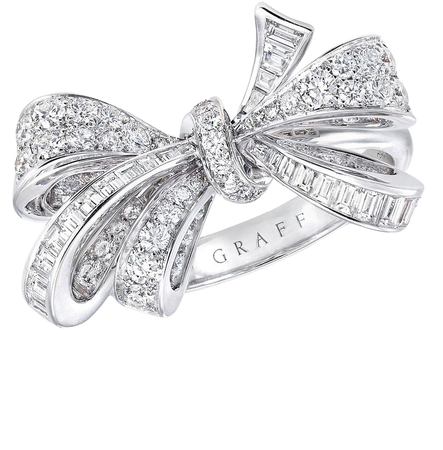 Tilda’s Bow Classic Diamond Ring, White Gold | Graff