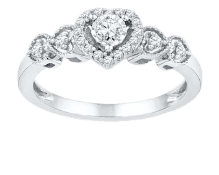Diamond Promise Ring 1/5 ct tw Round-cut Sterling Silver | Promise Rings Engagement | Engagement | Kay