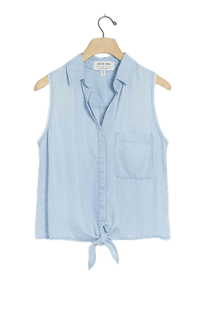 Cloth & Stone Evra Tie-Front Blouse | Anthropologie