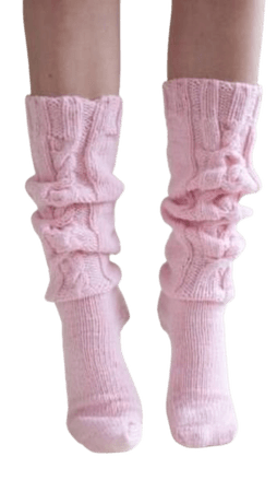 shoes, high socks, pink, rose, socks, leg warmers, cute, pretty, feet, knit, pastel pink - Wheretoget