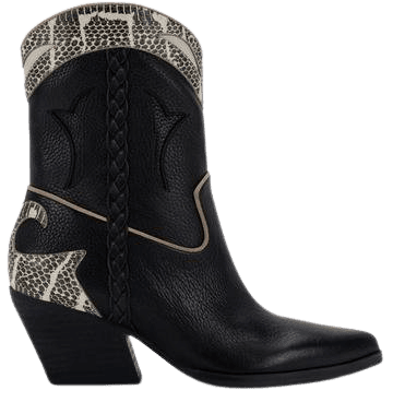 LORAL BOOTIES IN BLACK LEATHER – Dolce Vita