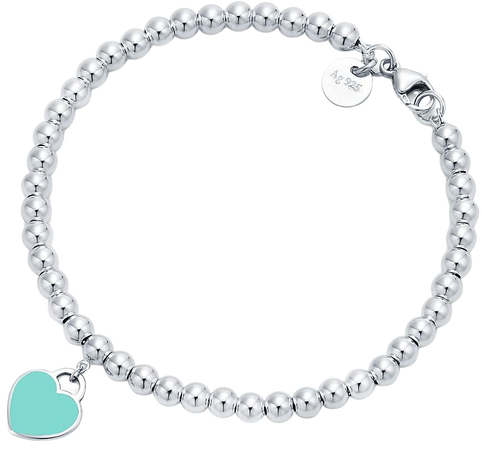Return to Tiffany™ Tiffany Blue Heart Tag Bead Bracelet in Silver, 4 mm | Tiffany & Co.