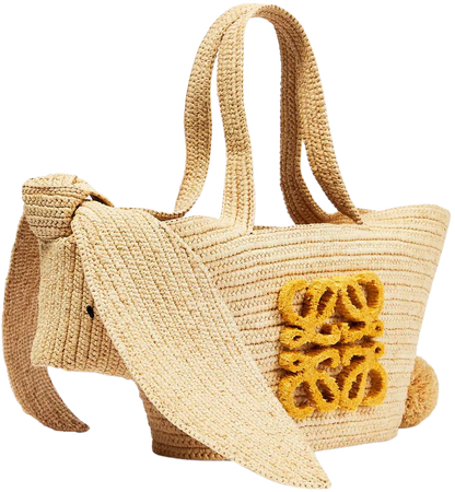 Loewe - Bunny Basket Small raffia tote bag | Mytheresa