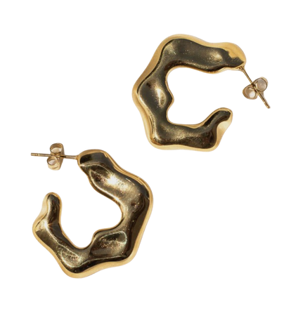 Amabella Gold Chunky Hoop Earrings