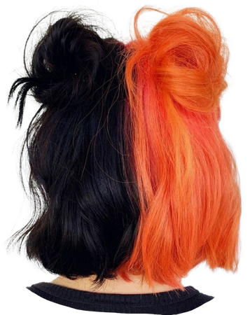orange and black split hair dye
