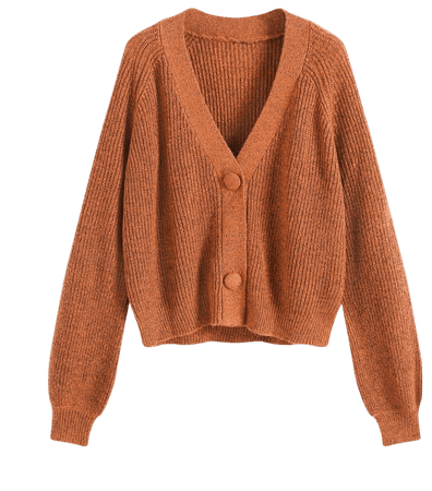 Orange Knit Cardigan - Cider