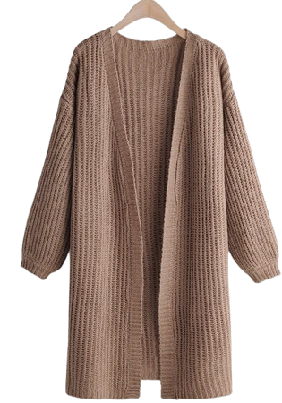 [32% OFF] [POPULAR] 2019 Solid Plain Longline Open Front Cardigan In CAMEL BROWN | ZAFUL brown