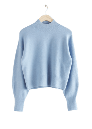Mock Neck Sweater - Light Blue - Sweaters - & Other Stories