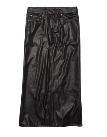 AE Low-Rise Vegan Leather Maxi Skirt