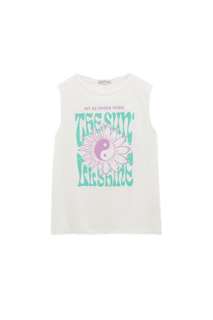 Sleeveless Yin Yang T-shirt - pull&bear