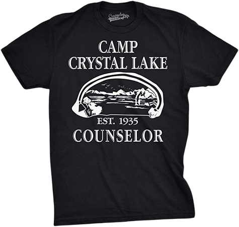 Mens Camp Crystal Lake T Shirt Funny Shirts Camping Vintage Horror Novelty Tees: Amazon.co.uk: Clothing