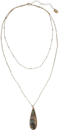 Layered Abalone Pendant Necklace