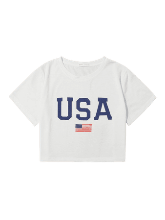 Summer Sale | American Flag Graphic Tee | ROMWE USA