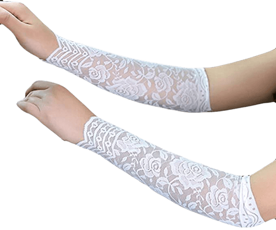 Amazon.com: super1798 1Pair Women Summer Lace UV Tattoo Scar Arm Sleeves Cover Sun Protection White: Home & Kitchen