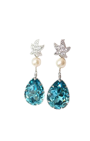 starfish jewel earring blue