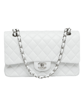CHANEL Caviar Quilted Medium Double Flap White   purse $5,150